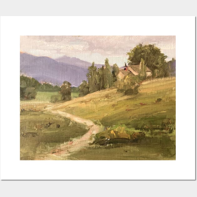 Vintage Oil Painting Landscape Nature Barn Trail Wall Art by Gallery Digitals